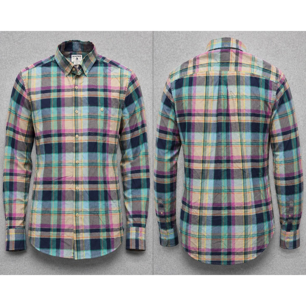 Bonobos Shirt Mens S Plaid Standard Fit Long Sleeve Button Down Preppy Casual